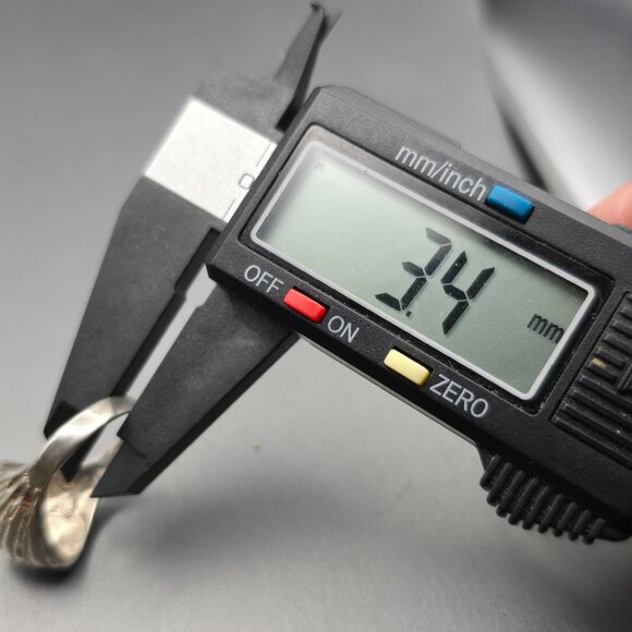 Sterling Silver High Dome Ring Size 7 Etched Ribbed Diamond-Cut Signed 5.69g - Picture 9 of 10